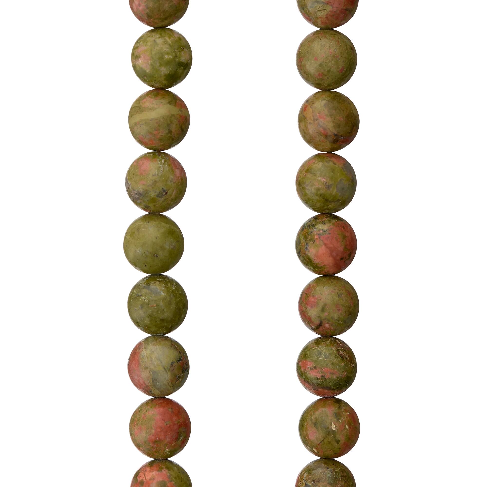 Green Unakite Round Beads, 8mm by Bead Landing™